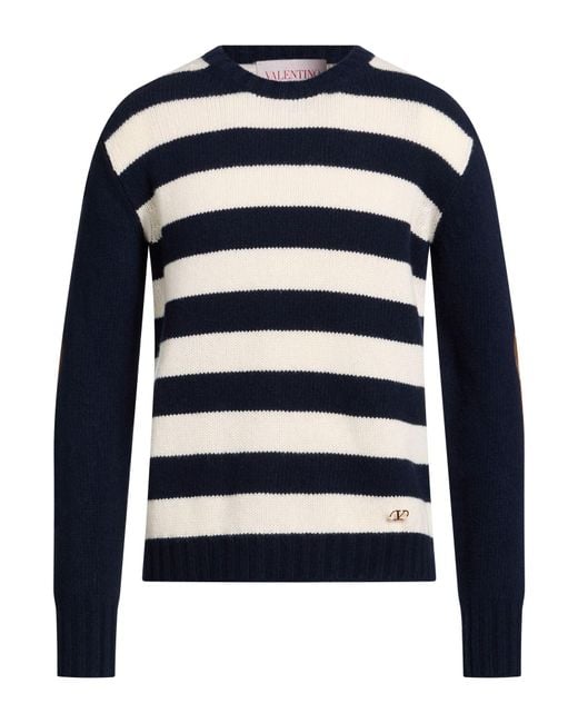 Valentino Garavani Blue Sweater Wool, Cashmere, Virgin Wool, Lambskin for men