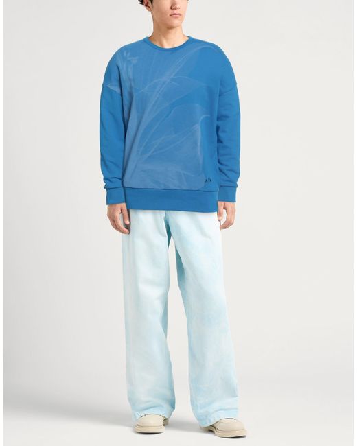 ARMANI EXCHANGE Blue Azure Sweatshirt Cotton, Polyester for men