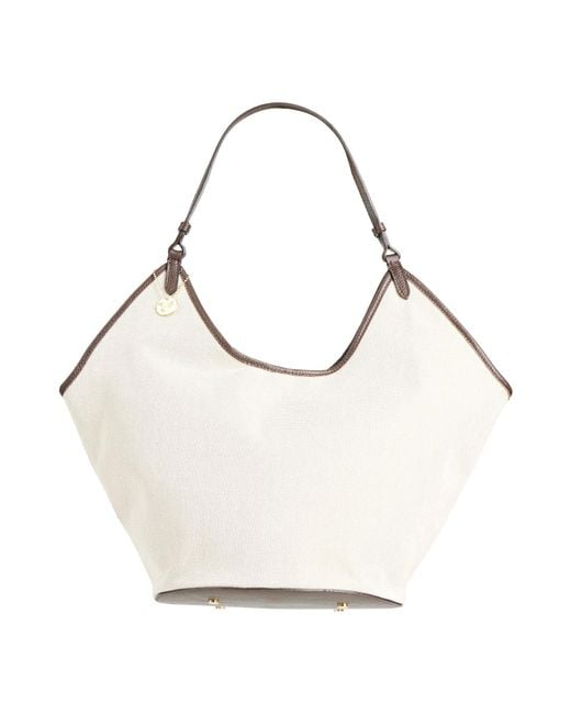 Laura Di Maggio White Shoulder Bag Leather, Textile Fibers