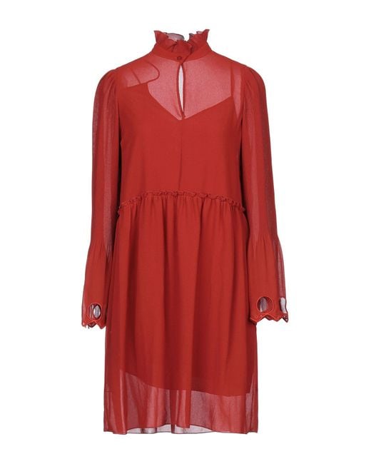See By Chloé Red See By Chloe Ruffled Georgette Dress