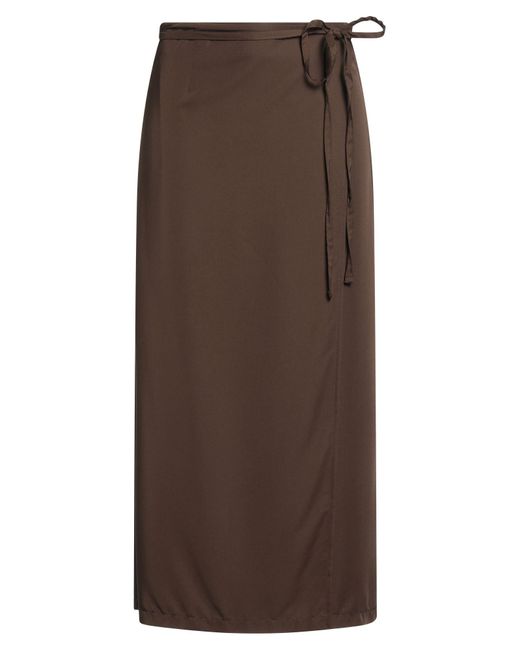 Haveone Brown Midi Skirts