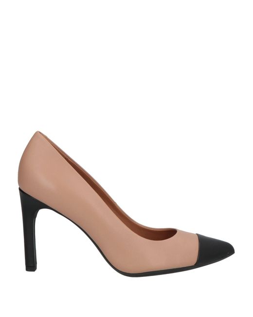 Geox Pink Pumps Leather, Textile Fibers