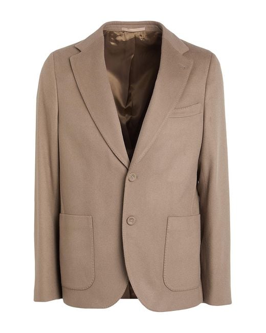 Officine Generale Brown Khaki Blazer Wool, Cashmere for men