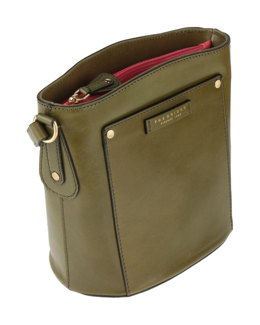 The Bridge Green Military Cross-Body Bag Cow Leather, Vegetable-Tanned Leather