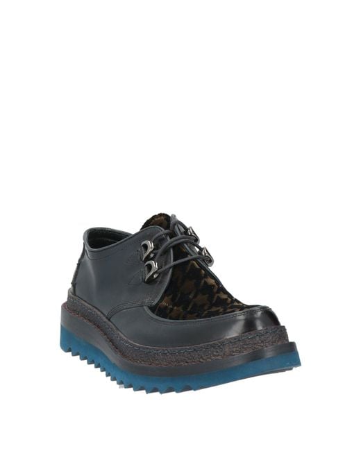 Barracuda Black Lace-Up Shoes Leather, Textile Fibers