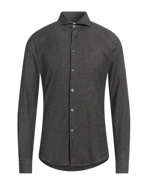 Daniele Alessandrini Gray Denim Shirt for men