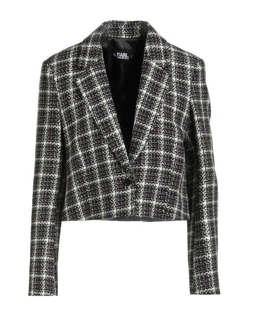 Karl Lagerfeld Black Blazer Polyester, Acrylic, Viscose, Elastane