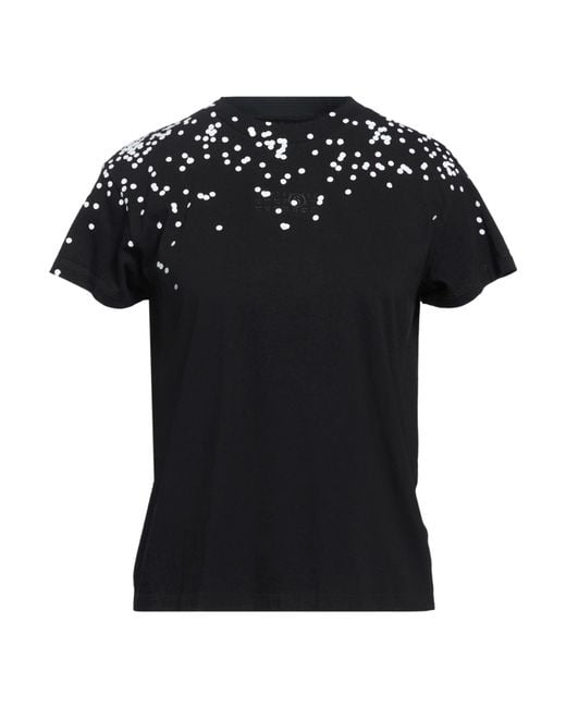 MM6 by Maison Margiela Black T-Shirt Cotton, Elastane