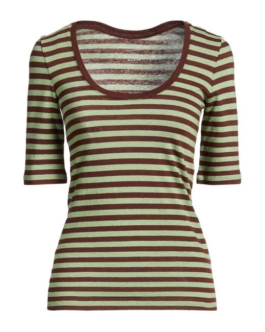 Majestic Filatures Green T-Shirt Organic Cotton, Cashmere