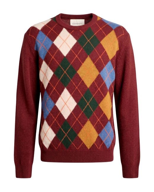 Gant Red Sweater Lambswool, Polyamide for men