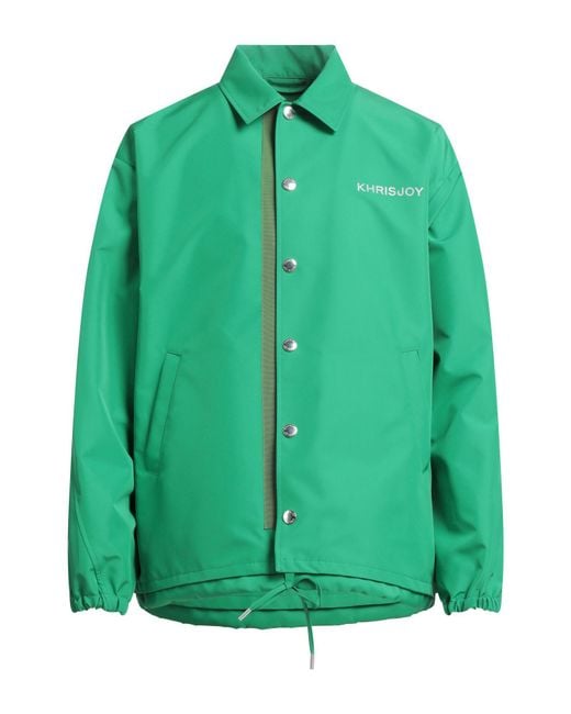 Khrisjoy Green Overcoat & Trench Coat for men