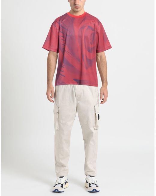 Burberry Pink T-Shirt Polyester, Polyamide, Elastane for men