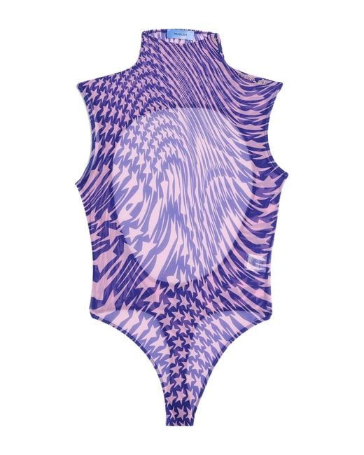 Mugler Purple Bodysuit