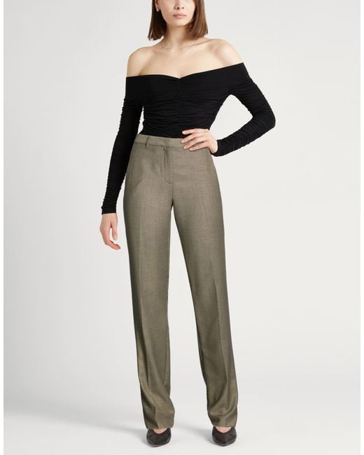Marella Gray Pants Virgin Wool, Polyester, Viscose