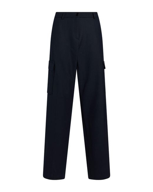 Elena Miro Blue Midnight Pants Polyester, Viscose, Wool, Elastane