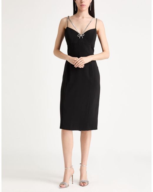 Clips Black Midi Dress Viscose, Polyester, Elastane