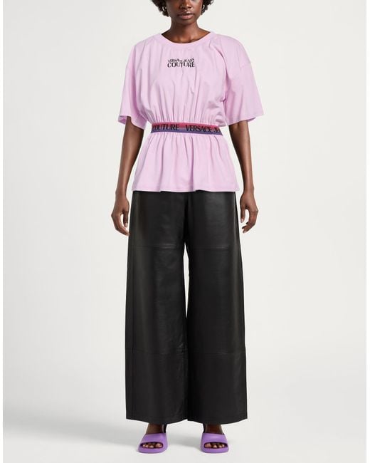 Versace Jeans Couture Pink Top Cotton, Elastane