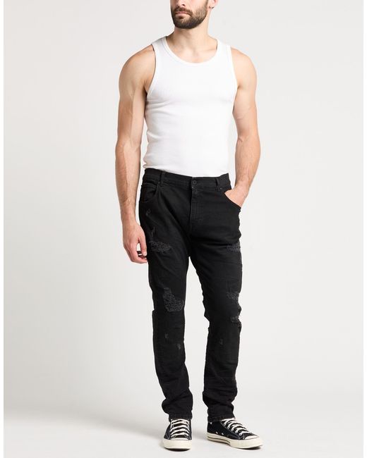 MD75 Black Jeans Cotton, Elastane for men