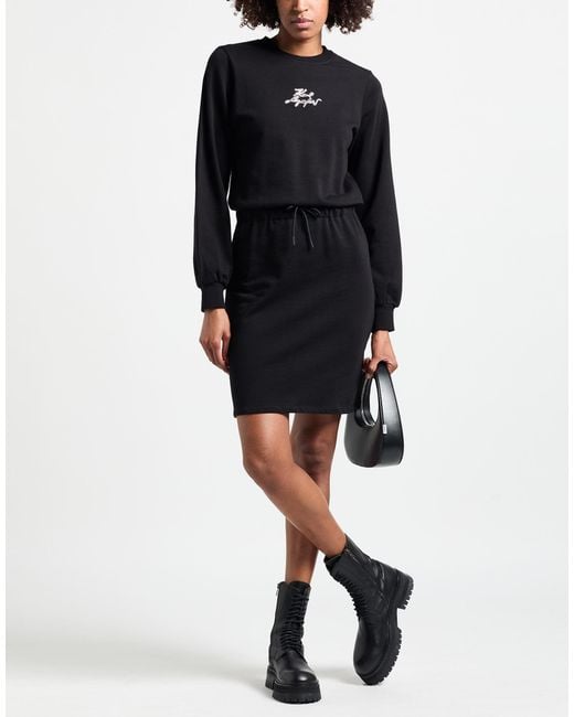 Karl Lagerfeld Black Midi Dress Organic Cotton