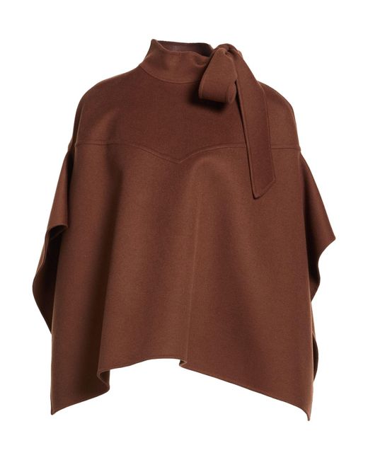 Valentino Garavani Brown Cape Virgin Wool, Cashmere