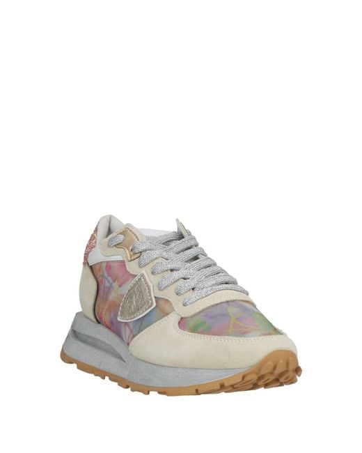 Philippe Model Gray Sneakers Leather, Textile Fibers