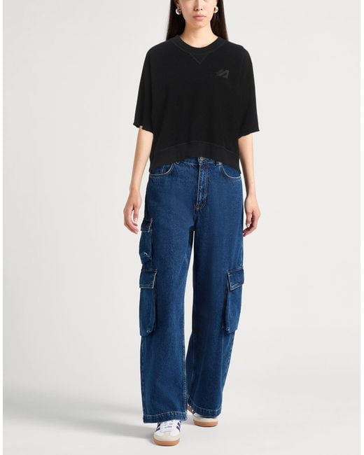 Autry Black Sweatshirt Cotton, Elastane