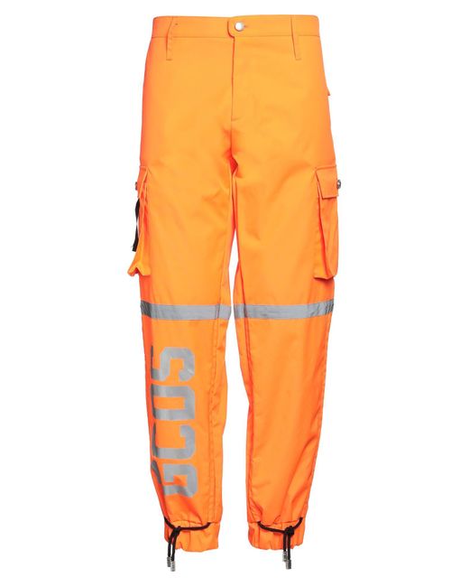 Gcds Orange Pants Polyester, Polyurethane for men