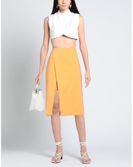 Maje Yellow Midi Skirt