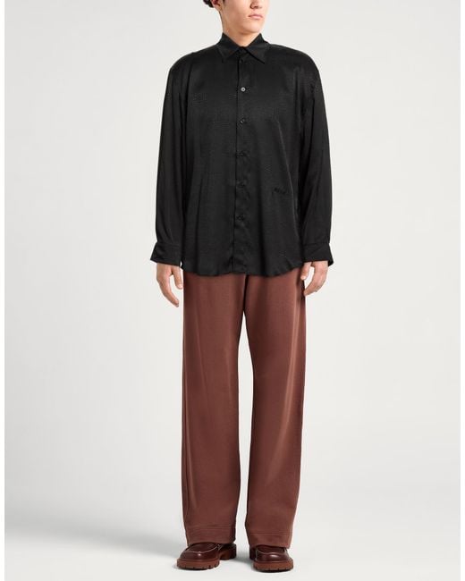MSGM Black Shirt Acetate, Silk for men