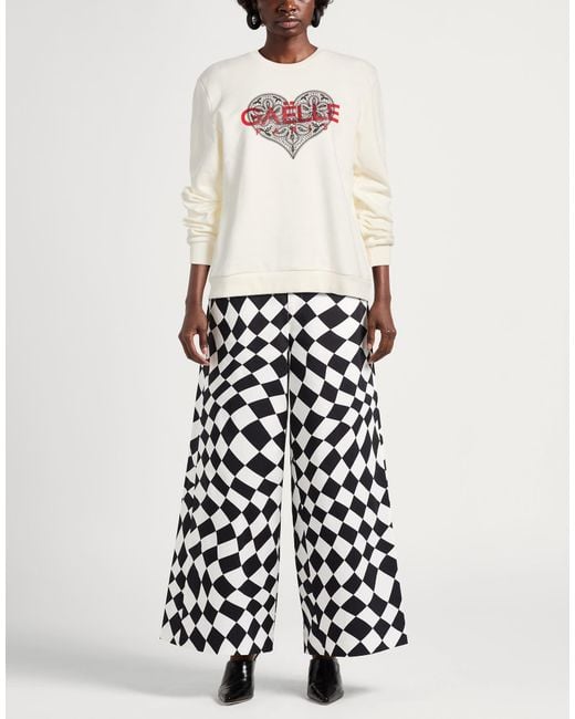 Gaelle Paris White Cream Sweatshirt Cotton