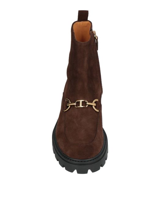 Tod's Brown Chocolate Ankle Boots Leather
