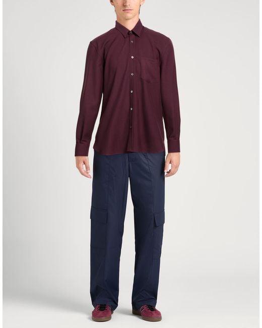 Amaranto Purple Shirt Virgin Wool, Elastane for men