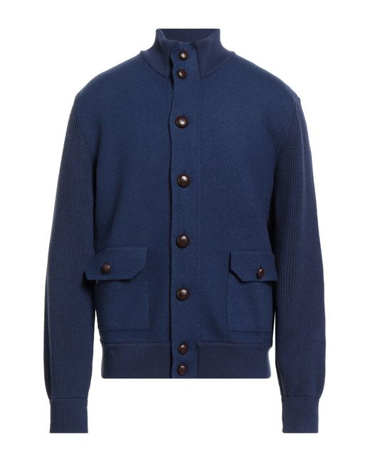 Malo Blue Cardigan Virgin Wool for men