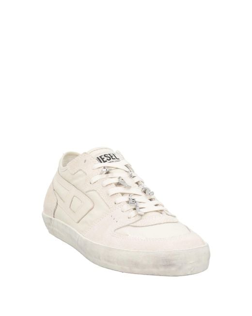 DIESEL Natural Ivory Sneakers Polyester, Leather