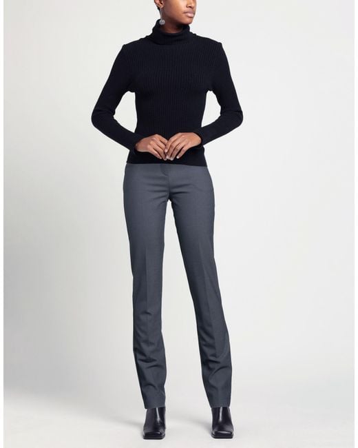 Patrizia Pepe Blue Pants Polyester, Virgin Wool, Elastane