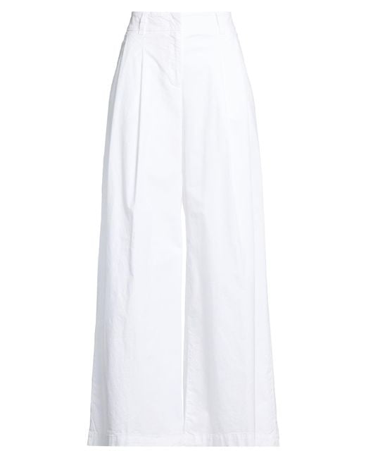 Peserico White Pants Cotton, Lyocell, Elastane