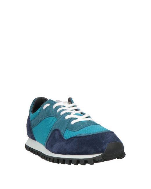 Spalwart Blue Sneakers Soft Leather, Textile Fibers for men