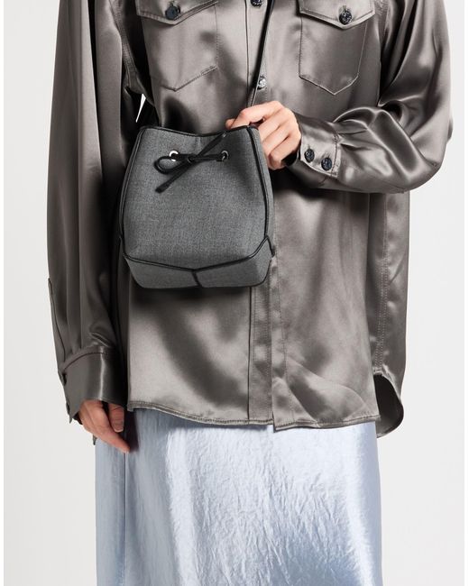 Brunello Cucinelli Gray Cross-Body Bag Wool, Leather
