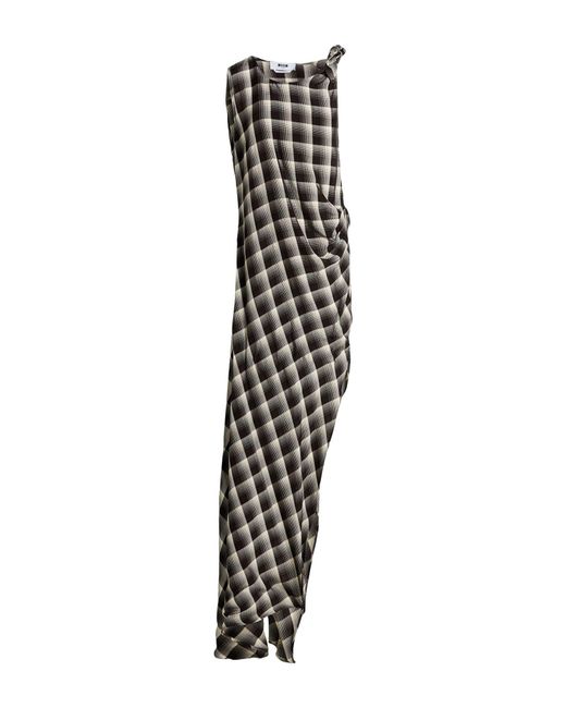 MSGM White Charcoal Maxi Dress Viscose