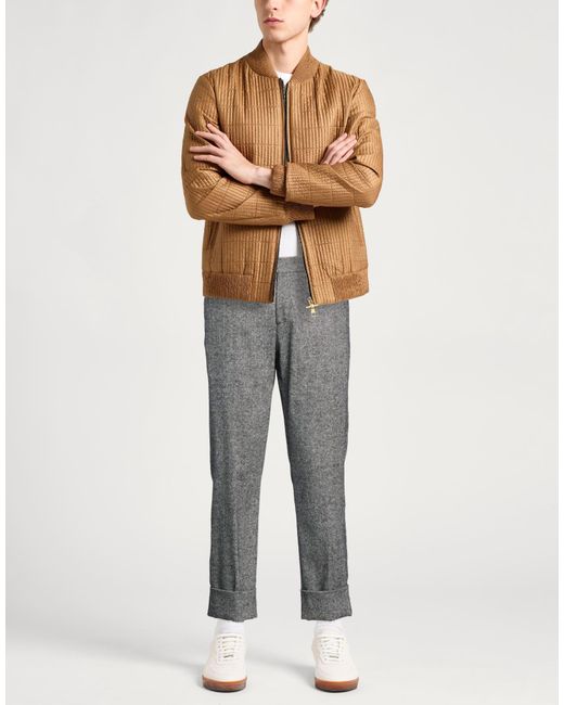 Paolo Pecora Gray Pants Wool, Cotton, Polyamide, Mohair Wool, Silk for men