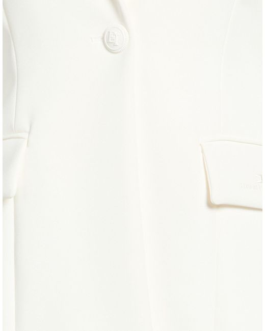 Elisabetta Franchi White Blazer Polyester, Elastane