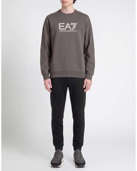 EA7 Gray Sweatshirt Cotton, Elastane for men