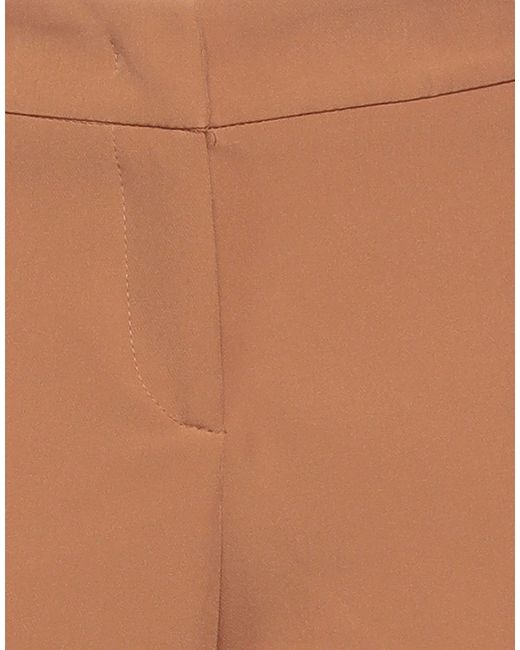 Giulia N Couture Brown Camel Pants Polyester, Elastane
