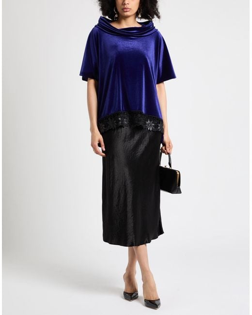 Gai Mattiolo Blue Top Polyester, Elastane