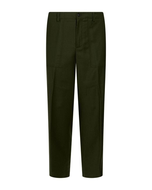 Manuel Ritz Green Pants Virgin Wool, Elastane for men