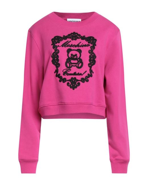 Moschino Pink Couture Fuchsia Sweatshirt Cotton