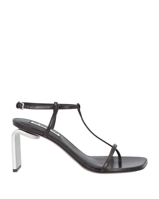 Jil Sander Black Thong Sandal Leather