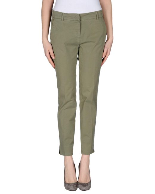 Rossopuro Green Military Pants Cotton, Elastane