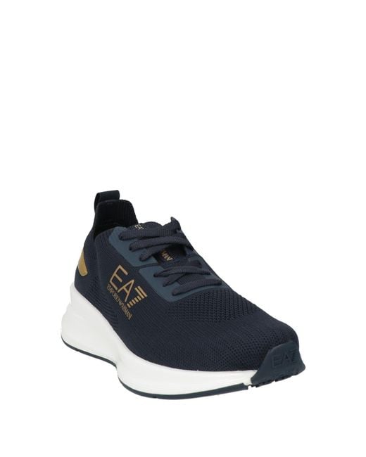 EA7 Blue Sneakers Polyester, Thermoplastic Polyurethane for men