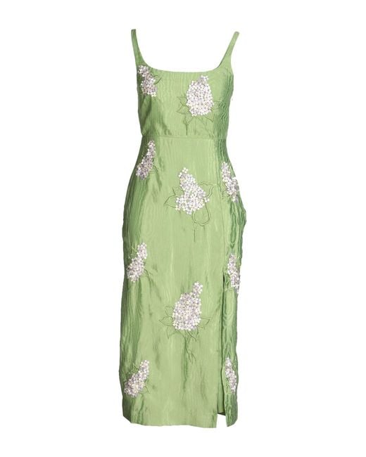 & Other Stories Green Floral Embroidered Midi Dress